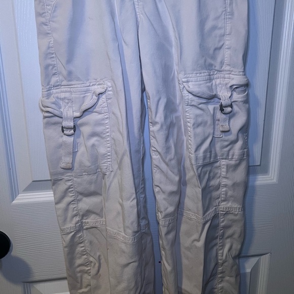 American Eagle Off White Cargo Pants Women’s Size 000 - Picture 2 of 5
